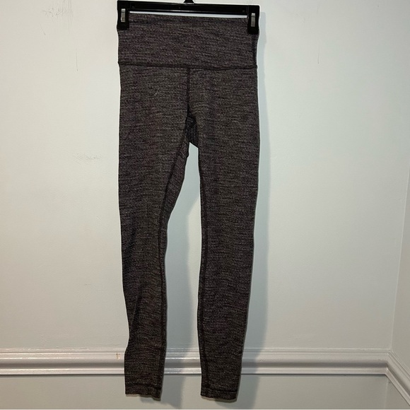 Lululemon Speckled Gray Wunder Under Super High Rise Leggings Size 4 - Picture 1 of 9
